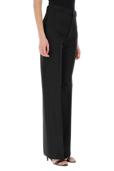 Shop Balenciaga Woman Black Wool Blend Pant