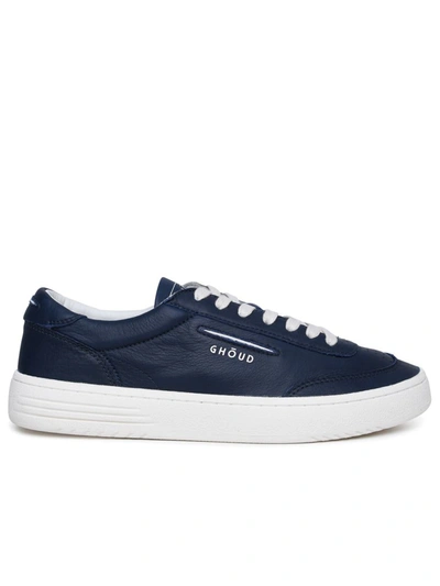 Shop Ghoud Ghōud 'lido' Blue Leather Sneakers