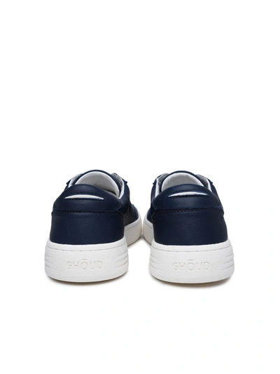 Shop Ghoud Ghōud 'lido' Blue Leather Sneakers