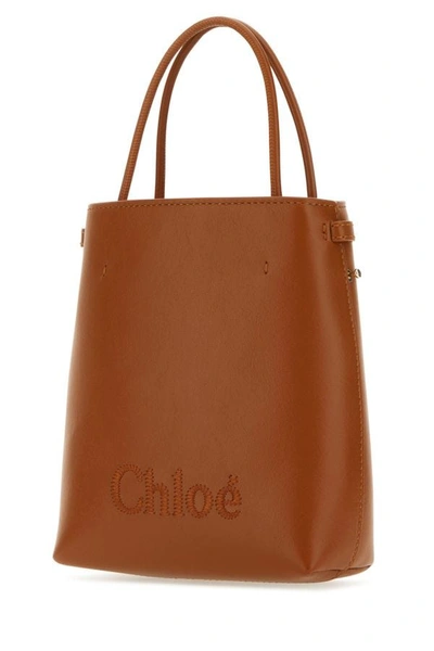 Shop Chloé Chloe Woman Caramel Leather Micro Sense Handbag In Brown