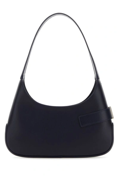 Shop Ferragamo Salvatore  Woman Midnight Blue Leather Shoulder Bag