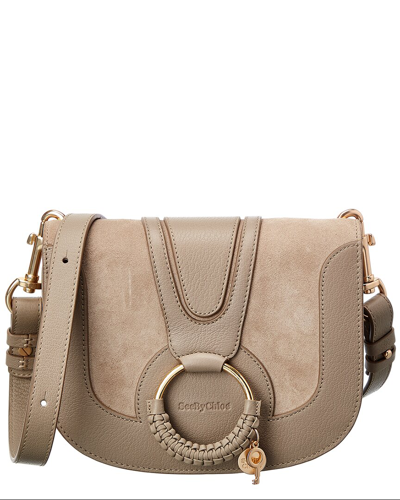 Shop See By Chloé Hana Small Leather Crossbody In Grey