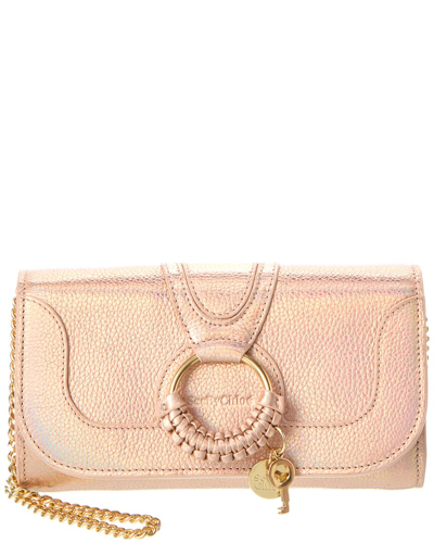Shop See By Chloé Hana Leather Wallet On Chain In Gold
