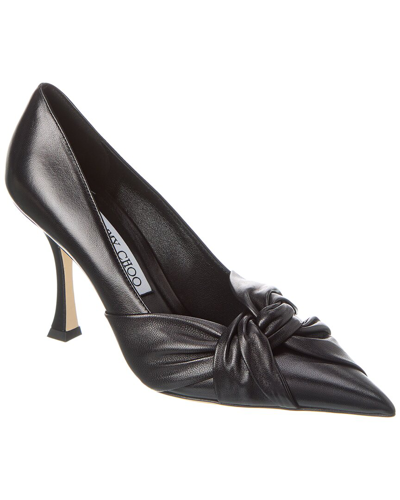 Shop Jimmy Choo Hedera 90 Leather Pump In Black