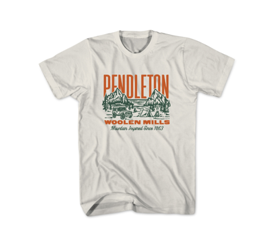 Shop Pendleton Men's Vintage Crewneck Short Sleeve Graphic T-shirt In Natural,rust