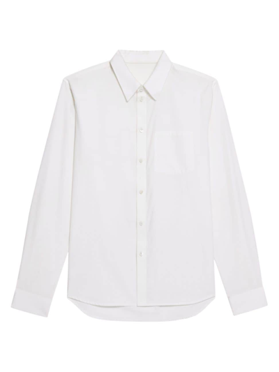 Shop Helmut Lang Men's Cotton Poplin Button-front Shirt In White