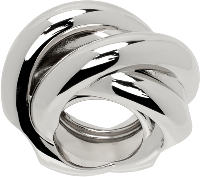 Shop Balenciaga Silver Saturne Ring In 0926 Shiny Silver