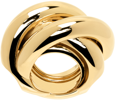 Shop Balenciaga Gold Saturne Ring In 0027 Shiny Gold
