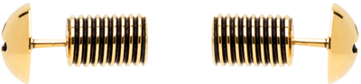 Shop Balenciaga Gold Garage Screw Earrings In 0604 Antique Gold