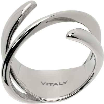 Shop Vitaly Silver Helix Ring In Stainless Steel
