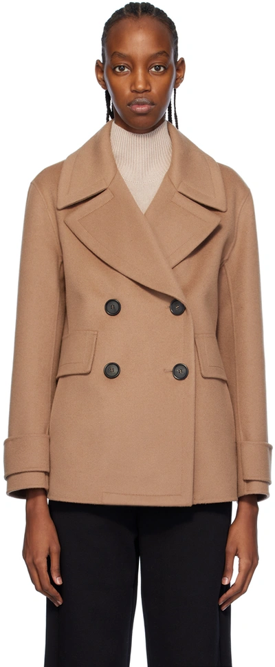 Max Mara Wool Pea Coat In 45 Camel