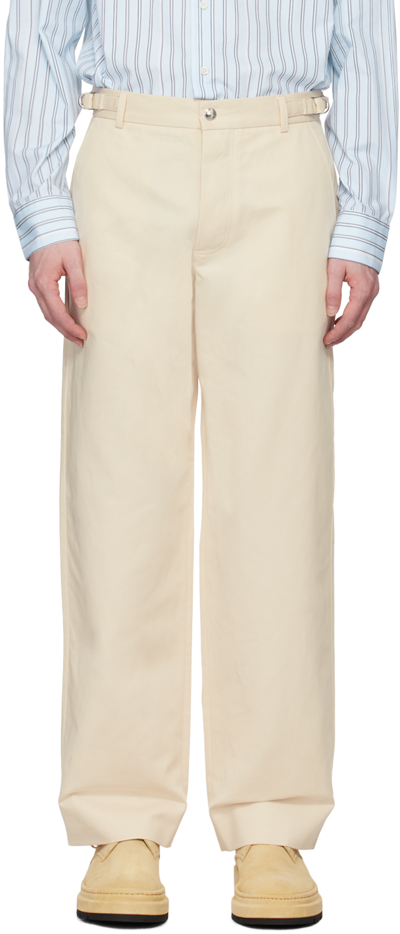 Shop Jacquemus Off-white Les Classiques 'le Pantalon Jean' Trousers In Beige
