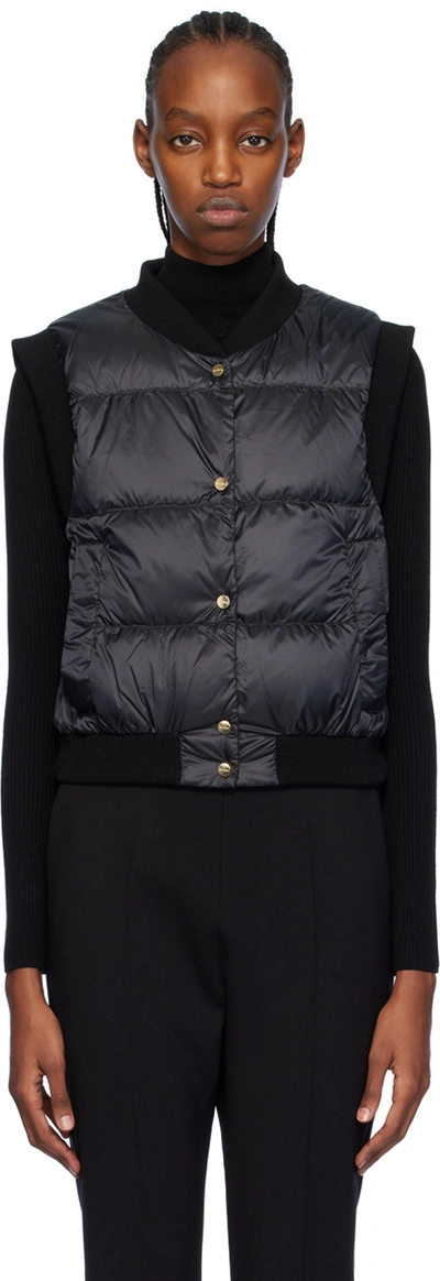 Shop Max Mara Black Asoft Down Vest In 2 Black