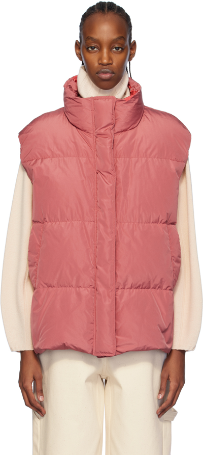 Shop Max Mara Pink Taffgil Down Vest In 23 Pink