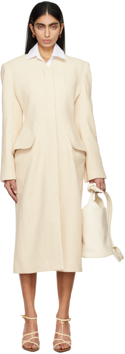 Shop Jacquemus Off-white Les Sculptures 'le Manteau Cubo' Coat In 110 Off-white