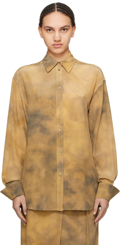Shop Sportmax Beige Button Shirt In 1 Beige Golden