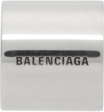 Shop Balenciaga Silver Garage Single Ear Cuff In 0911 Antique Silver
