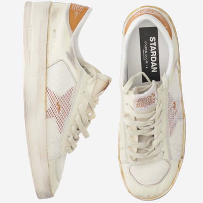 Shop Golden Goose Stardan Sneakers With Distressed Effect In Red