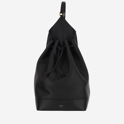Shop Khaite Leather Backpack With Logo In Black