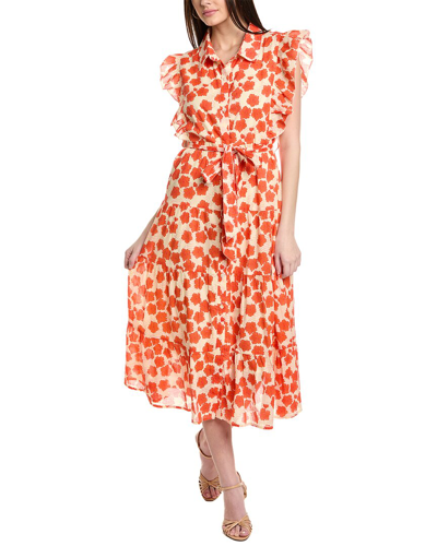 Shop Ro's Garden Ida Midi Dress In Orange