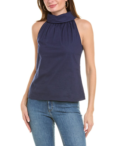 Sail To Sable Cowl Neck Top In Navy
