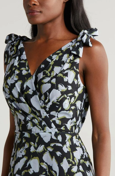Shop Chelsea28 Tie Shoulder Maxi Dress In Black- Olive Shadowed Tropic