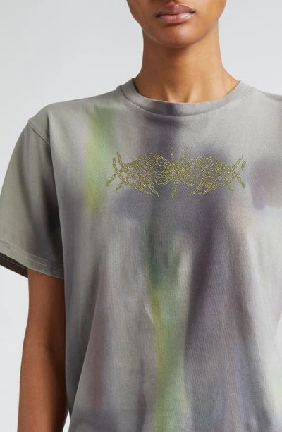 Shop Collina Strada Hand Dyed Rhinestone Star Graphic Tee In Aurora