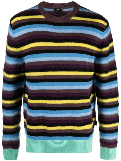 Shop Ps By Paul Smith Ps Paul Smith Mens Sweater Crew Neck Clothing In Pink &amp; Purple