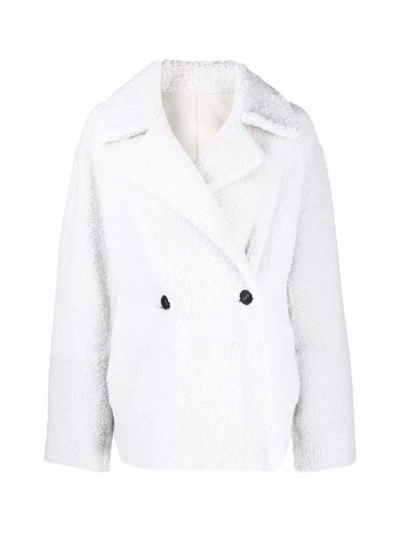 Shop Sylvie Schimmel Short Double Breasted Fur Coat Clothing In White