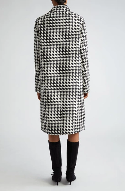 Shop Burberry Houndstooth Check Twill Long Car Coat In Black Ip Chk