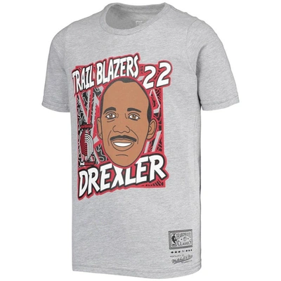 Shop Mitchell & Ness Youth  Clyde Drexler Gray Portland Trail Blazers Hardwood Classics King Of The Court