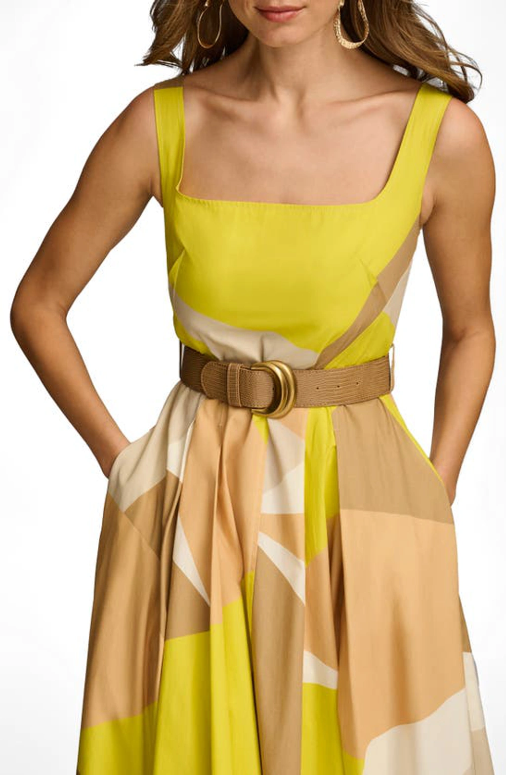 【Donna Karan New York】Square-Neck Buckled Dress Donna Karan New York Donna Karan Women's Square-Neck Buckled