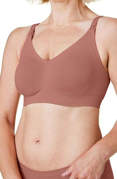 Shop Bravado Designs Body Silk Seamless Recycled Nylon Blend Wireless Maternity/nursing Bra In Rose Clay