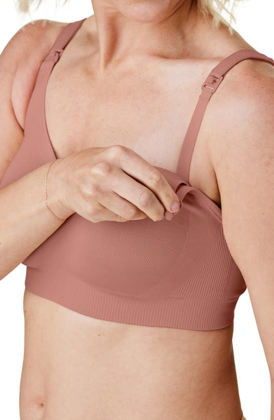 Bravado Designs Body Silk Seamless Recycled Nylon Blend Wireless Maternity/nursing Bra In Rose Clay