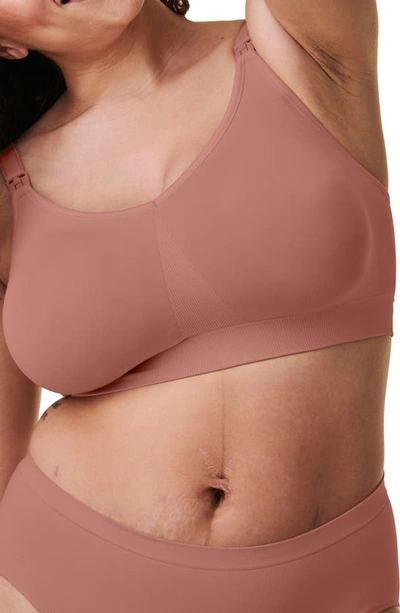 Shop Bravado Designs Body Silk Seamless Recycled Nylon Blend Wireless Maternity/nursing Bra In Rose Clay
