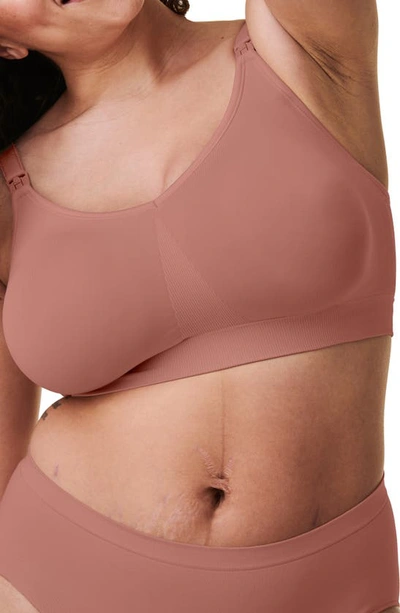 Bravado Designs Body Silk Seamless Recycled Nylon Blend Wireless Maternity/nursing Bra In Rose Clay