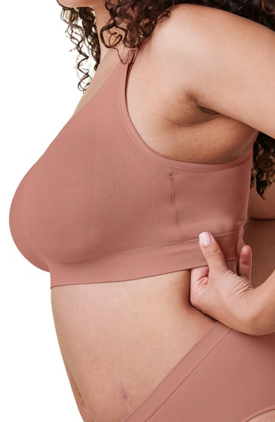Bravado Designs Body Silk Seamless Recycled Nylon Blend Wireless Maternity/nursing Bra In Rose Clay
