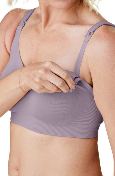 Shop Bravado Designs Body Silk Seamless Recycled Nylon Blend Wireless Maternity/nursing Bra In Grey Orchid