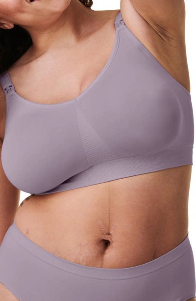 Shop Bravado Designs Body Silk Seamless Recycled Nylon Blend Wireless Maternity/nursing Bra In Grey Orchid