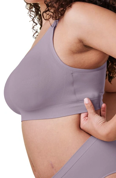 Shop Bravado Designs Body Silk Seamless Recycled Nylon Blend Wireless Maternity/nursing Bra In Grey Orchid
