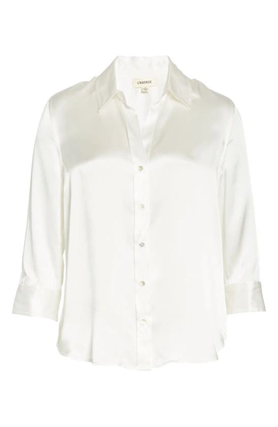 L Agence Dani Silk Charmeuse Blouse In Ivory