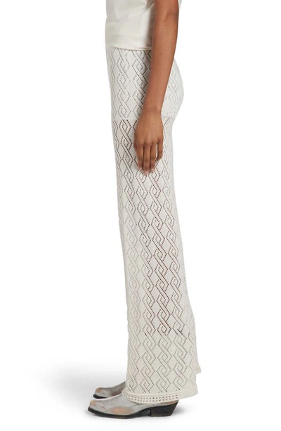 Golden Goose Open Stitch Wide Leg Pants In Ecru