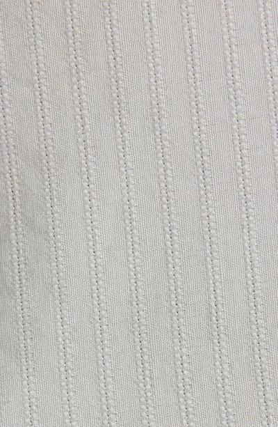 Shop Golden Goose Imitation Pearl Embellished Jacquard Stripe Button-up Shirt In Antique White