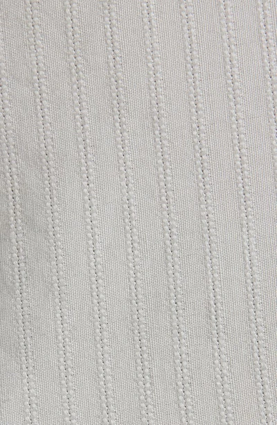 Golden Goose Imitation Pearl Embellished Jacquard Stripe Button-up Shirt In Antique White