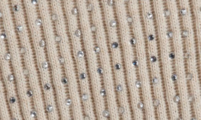 Golden Goose Crystal Embellished Virgin Wool Rib Crewneck Sweater In Beige