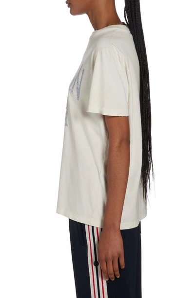 Golden Goose Golden Flower Mill Distressed Silk Blend Graphic T-shirt In Heritage White