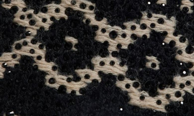 Shop Golden Goose Studded Nordic Jacquard Wool Wrap Cardigan In Black/ Ecru