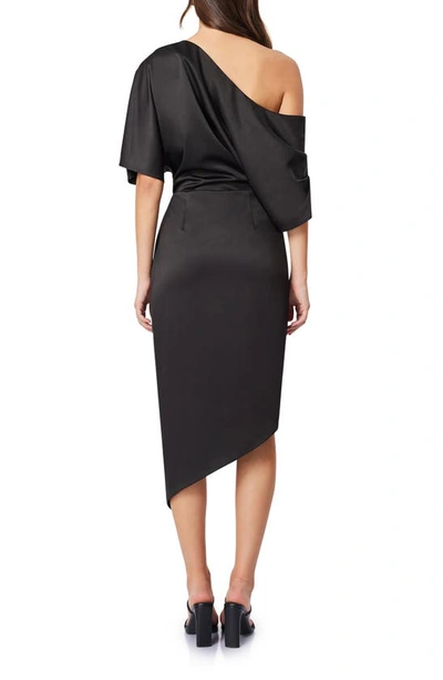 Shop Elliatt Carson One-shoulder Satin Dress In Black