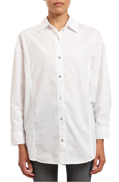 Shop Mavi Jeans Cotton Button-up Shirt In White