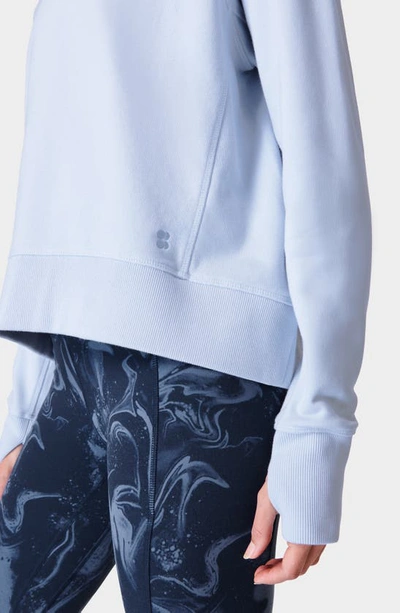 Sweaty Betty Revive Rib Trim Half-zip Pullover In Salt Blue